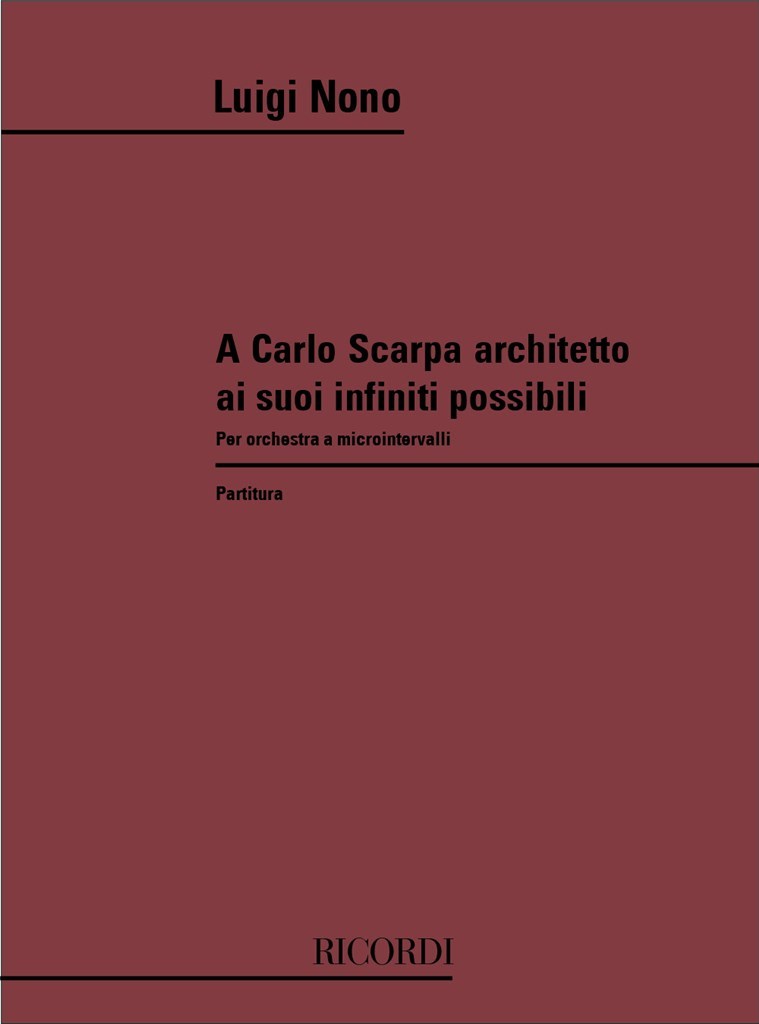 A Carlo ScHarp Architetto, Ai Suoi Infiniti